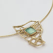 Flag Bronze Openwork Necklace with Aqua Resin