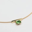 Bronze Choker Necklace with Faceted Crystal