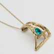 Bronze Pendant Necklace with Aqua Bohemica & White Crystal