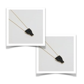 Bronze Face Pendant Necklace with Resin