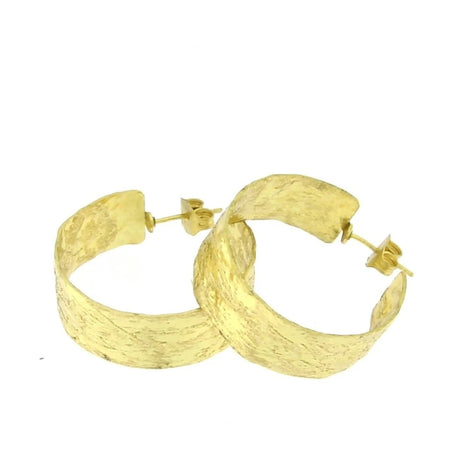 Glassy Textured Bronze Hoop Earrings