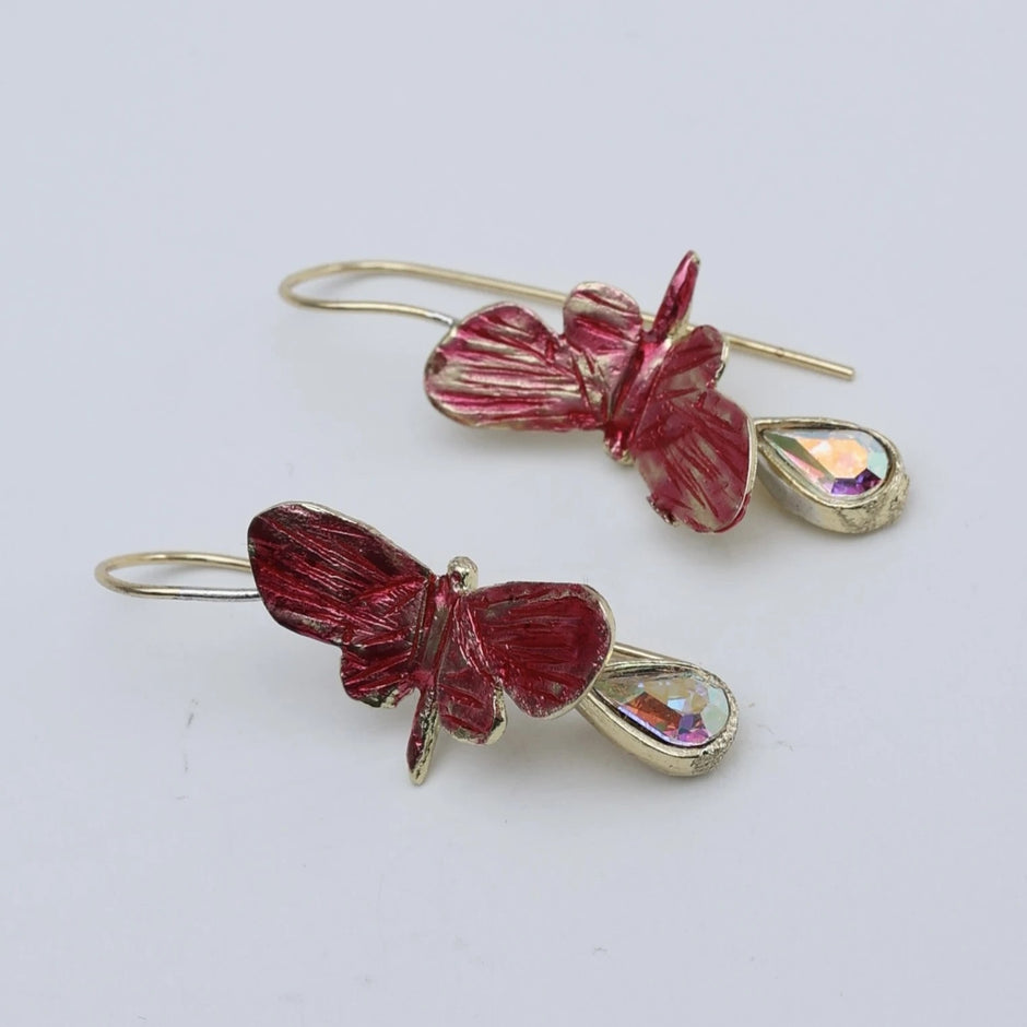 Celestia Butterfly Sculptural Crystal Earrings