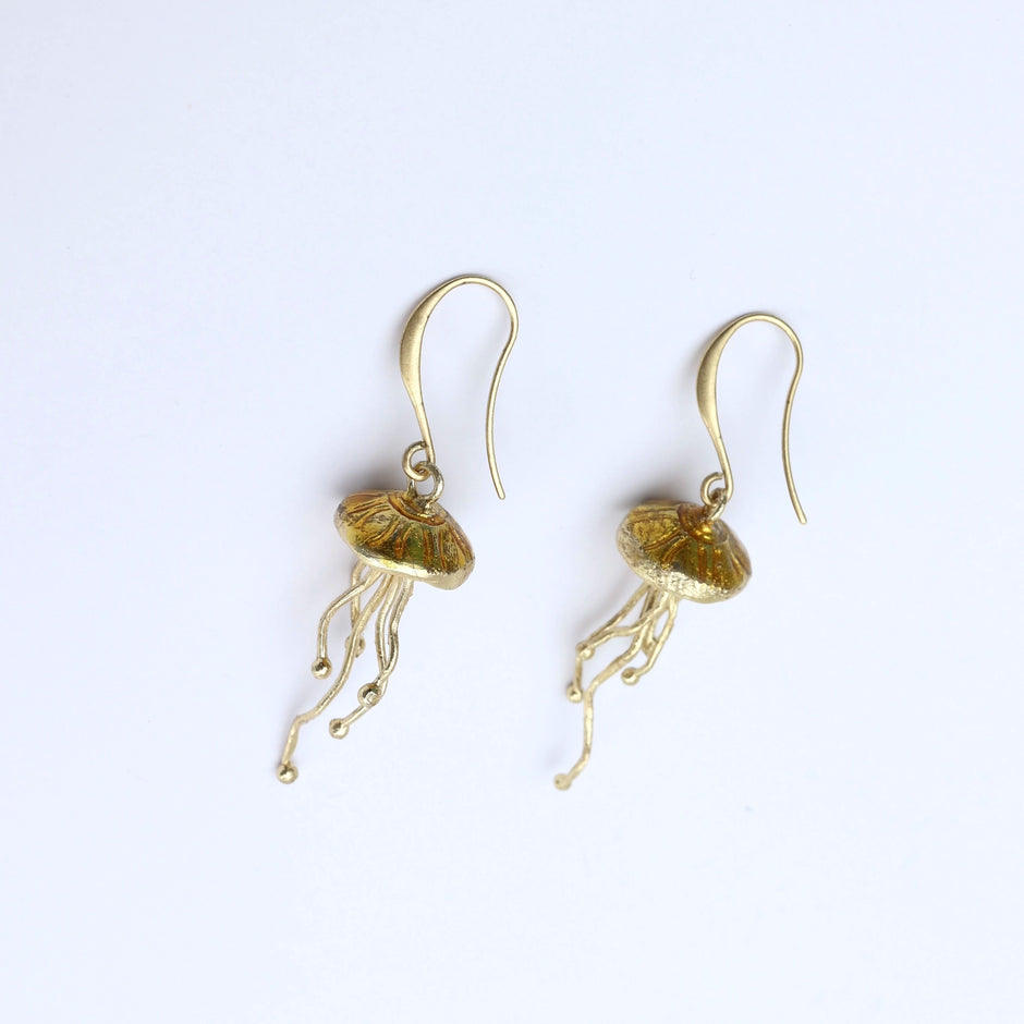 Jellyfish Sculptural Enamel Drop Earrings