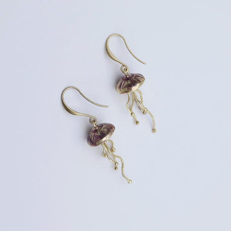 Jellyfish Sculptural Enamel Drop Earrings