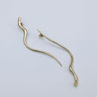 Snaky Long Bronze Sculptural Earrings