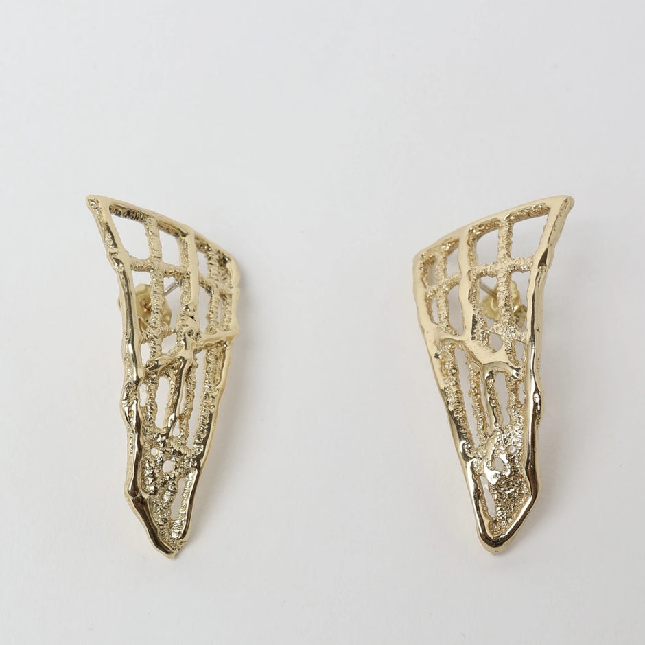 Finn Architectural Net Sculptural Stud Earrings