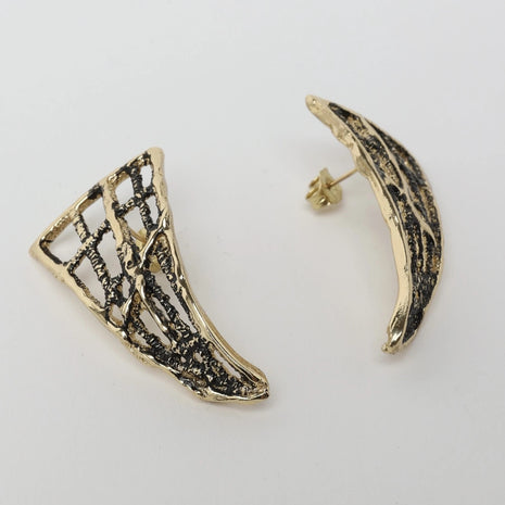 Finn Architectural Net Sculptural Stud Earrings