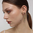Bead Earrings – Bronze with Multicolor Crystals
