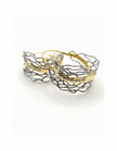 Woven Two-Tone Zircon Hoop Earrings