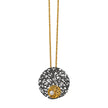 Sterling Silver Necklace with Black and Gold Plating and Pearl