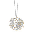 Sterling Silver Branch Pendant Necklace with Silver and Gold Plating