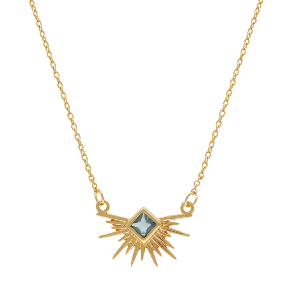 Gold-Plated Sterling Silver Necklace with London Blue Topaz