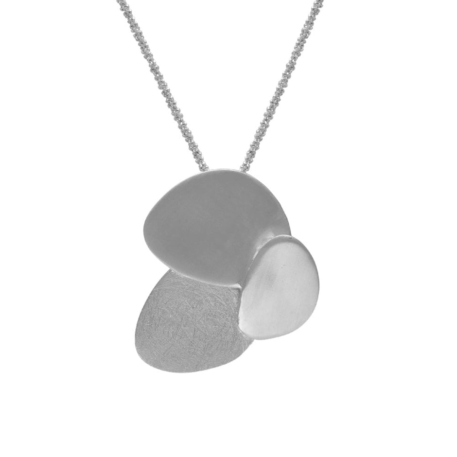 Sterling Silver Organic Pebble Pendant Necklace