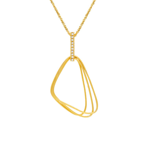 Gold-Plated Sterling Silver Necklace with White Zircon