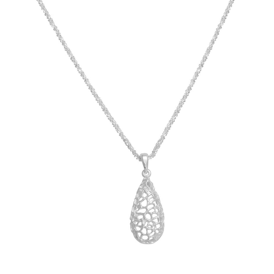 Sterling Silver Teardrop Pendant Necklace