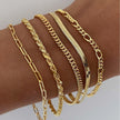 Gold-Plated Chain Bracelet Set in Bronze
