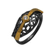Sterling Silver Ring with Black and Gold Plating and Zircon