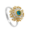 Sterling Silver Organic Ring with Swiss Blue Topaz