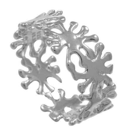 Sterling Silver Openwork Ring with Silver Finish