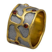 Red Garnet Silver 925 Ring with Gold Plating