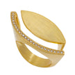 Sterling Silver Spiral Ring with Gold Plating and Zircon