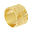 Sterling Silver Wide Band Ring with Gold Plating