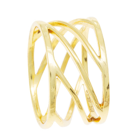 Sterling Silver Open Ring with Gold Plating