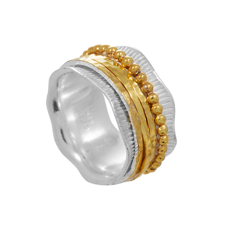 Layered Silver 925 Ring with Gold Plating