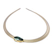 Sterling Silver Necklace with Green Amethyst and 18K Gold Details