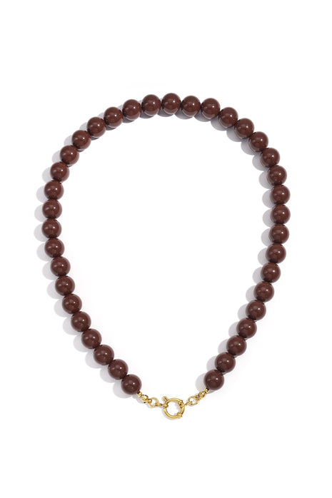 Beaded necklace with front closure - 12mm
