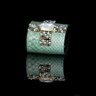 Mint Python Radiance Crystal Leather Cuff