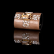 Champagne Grid Crystal Leather Cuff by The Dark Atelier