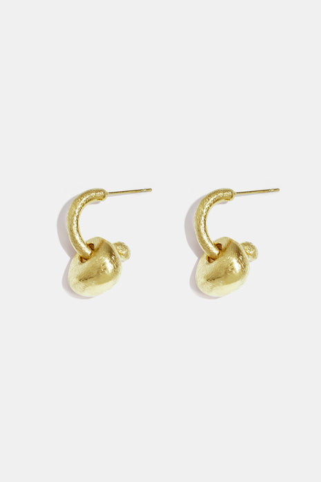 Sculptural Matte Drop Earrings in gold tone