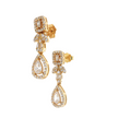 AV yellow-plated 925 sterling silver drop earrings with white zirconia, 2 cm