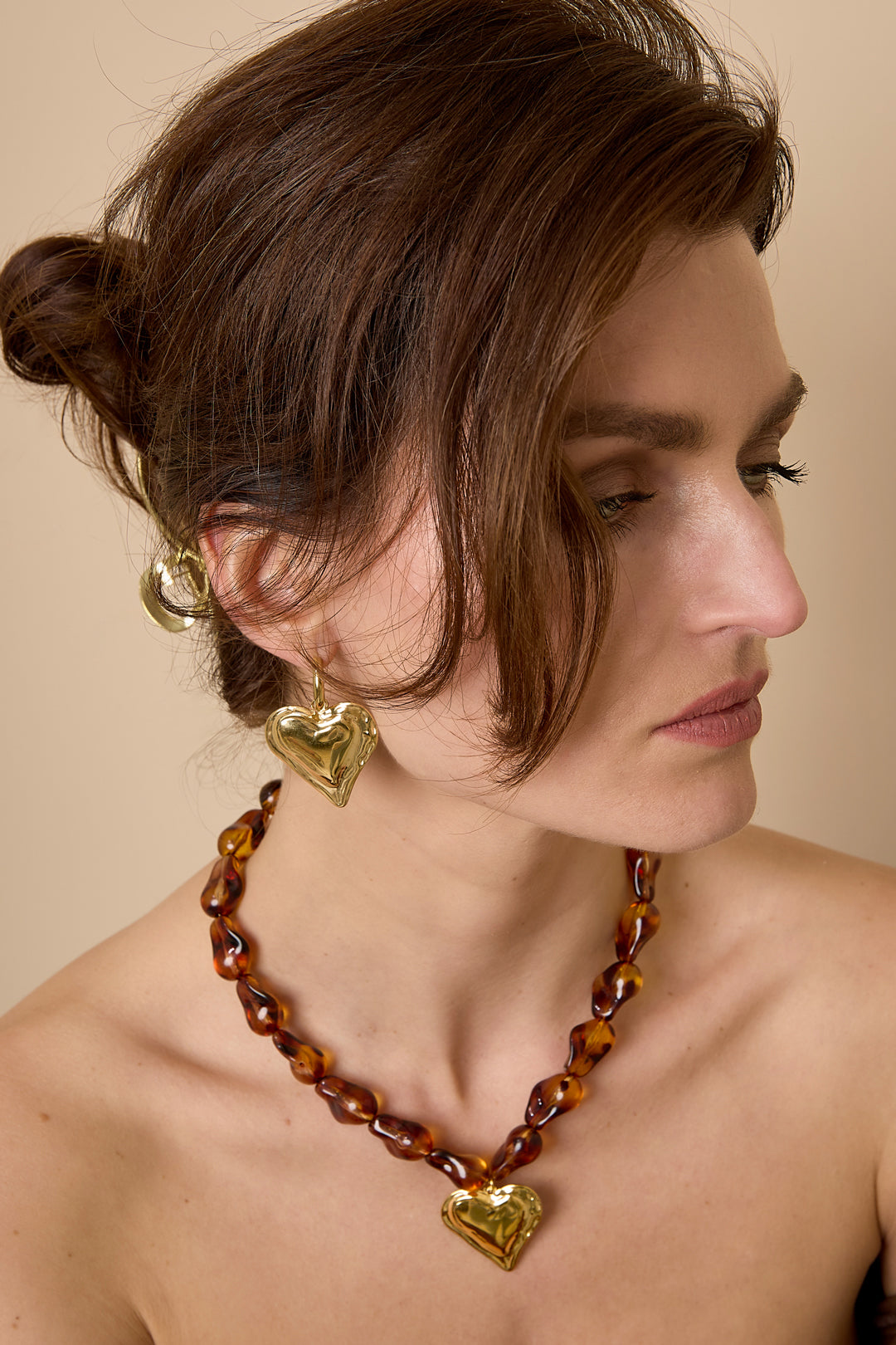 Bold Heart Drop Earrings heart detail