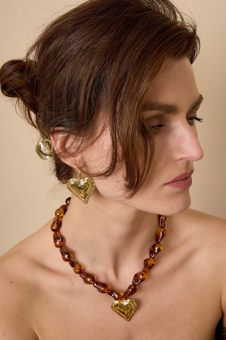 Bold Heart Drop Earrings heart detail