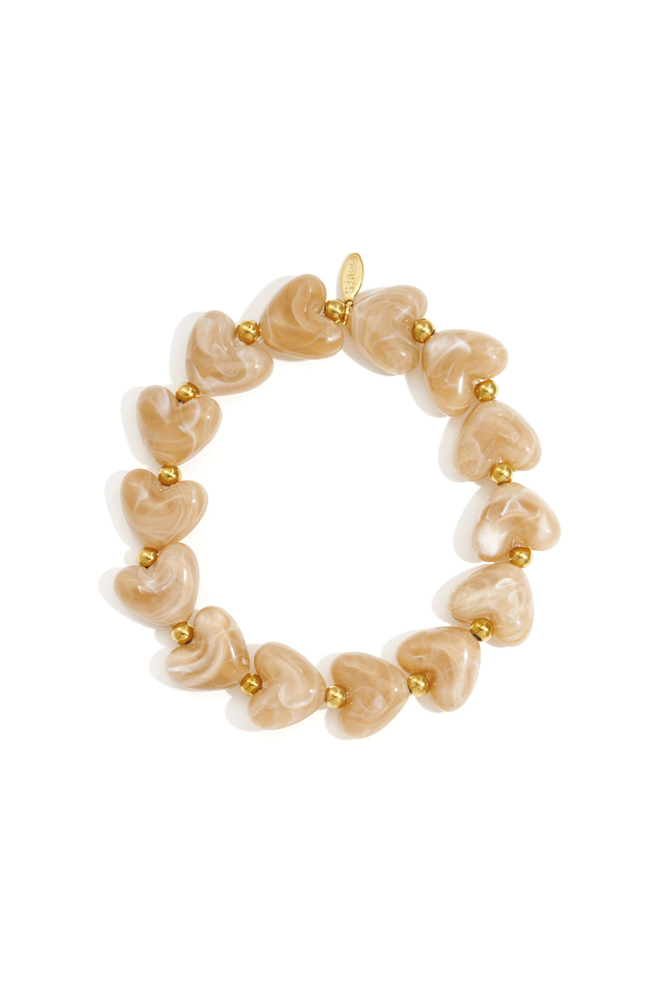 Elastic heart beaded bracelet