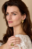 Stacked Heart Drop Earrings statement design