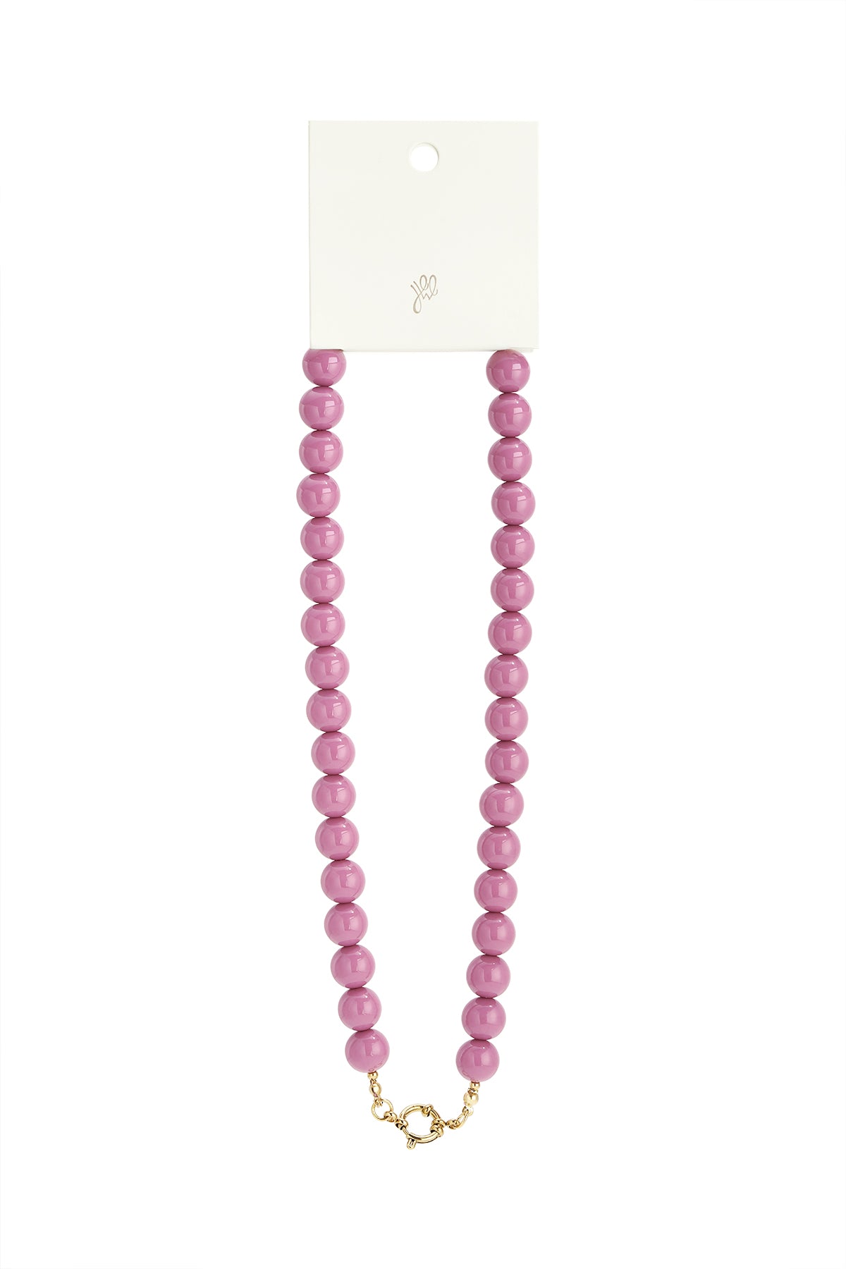 Beaded necklace with front closure - 12mm