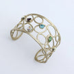 Bronze Cuff Bracelet with Multicolor Crystals