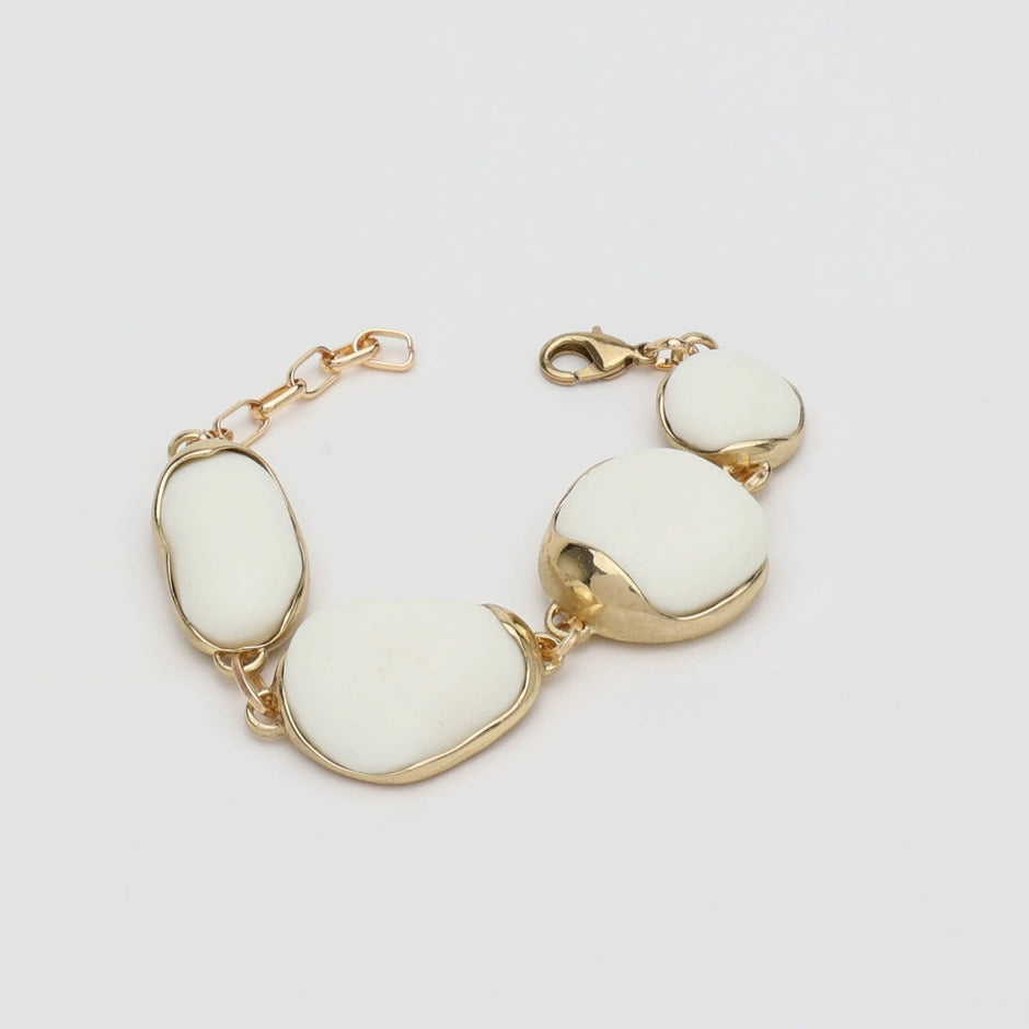 Stoneveil Bracelet Bronze & Ivory Resin