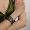 Sculptural Resin Inlay Bronze Cuff