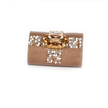 Champagne Grid Crystal Leather Cuff by The Dark Atelier – view 4