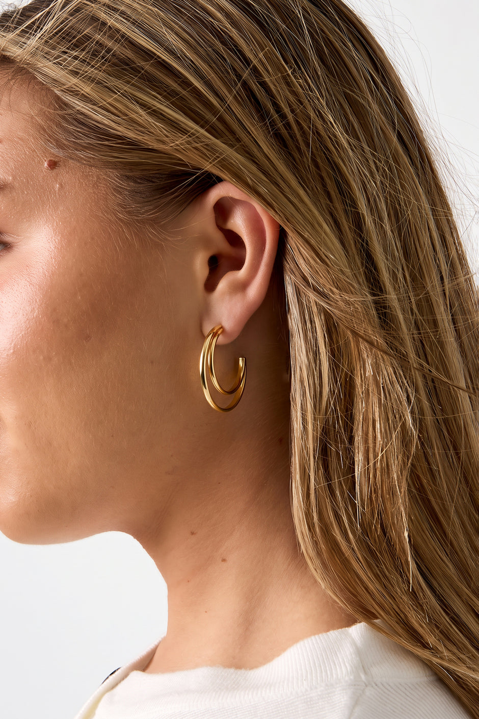 Stainless Steel Hoop Earrings Circle Simple Daily Simple Series Women's jewelry