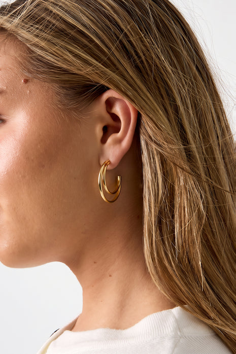 Stainless Steel Hoop Earrings Circle Simple Daily Simple Series Women's jewelry