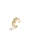 Double adjustable ring with stones