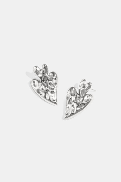 Stacked Heart Drop Earrings jewellery detail