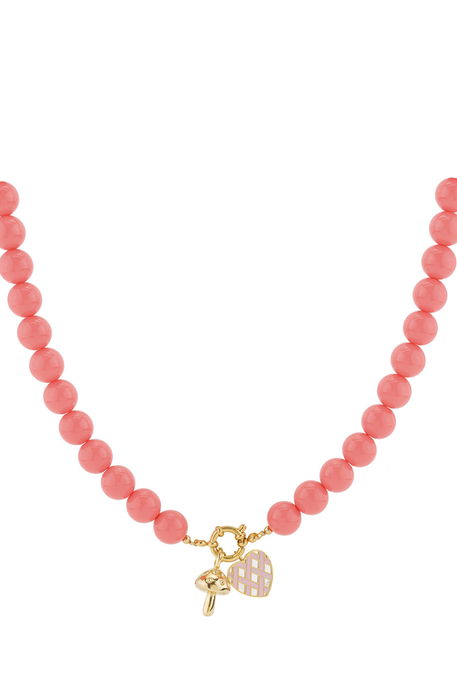 Beaded necklace with front closure - 12mm
