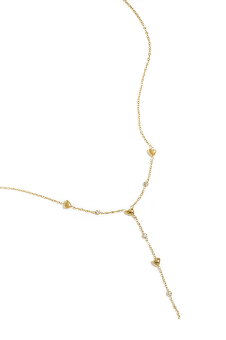 Y-line necklace with filled hearts