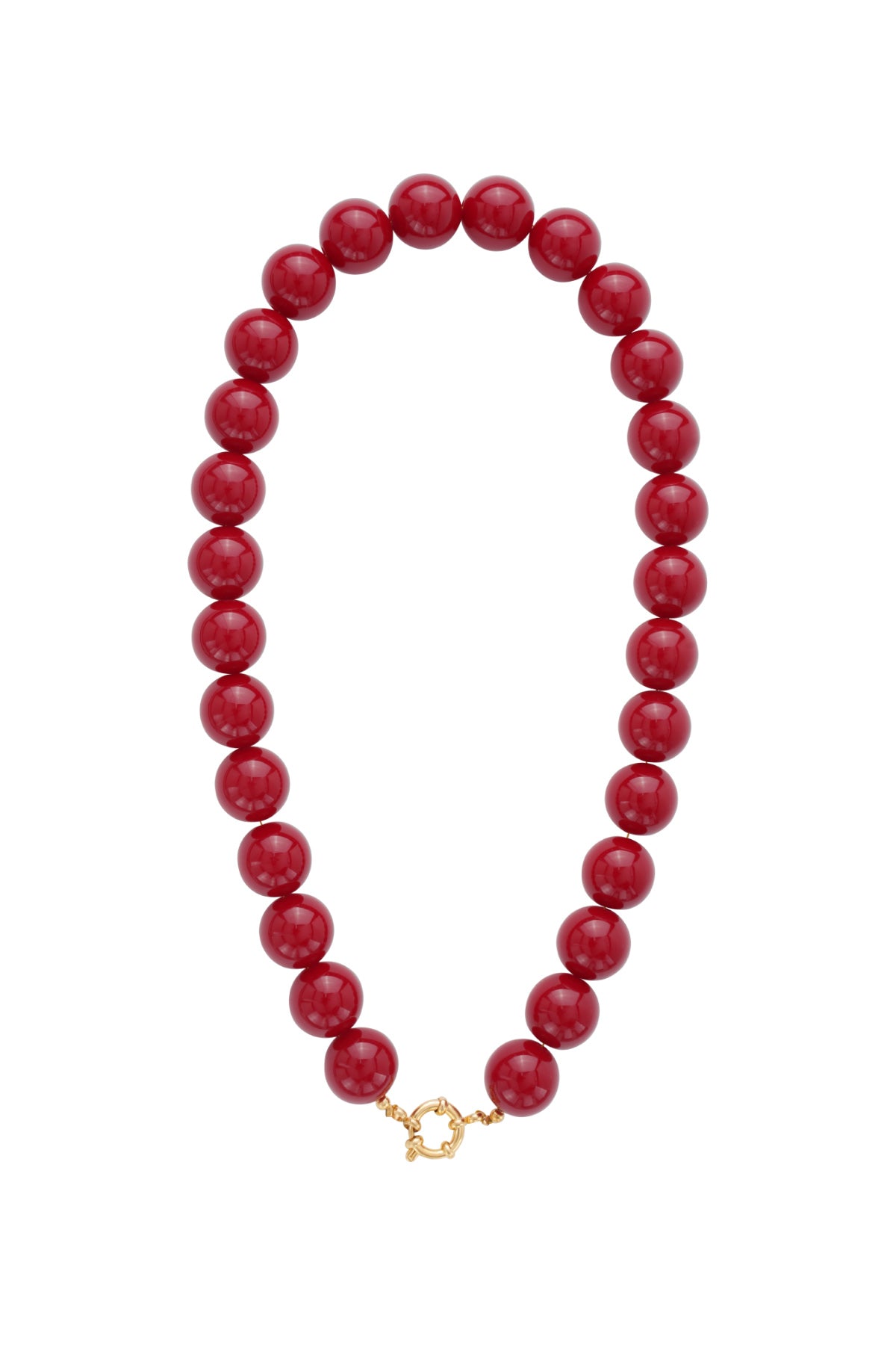 Necklace with large beads and front closure-15mm